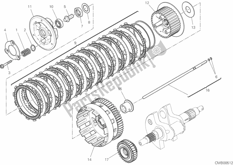 All parts for the Clutch of the Ducati Multistrada 1260 Touring USA 2019